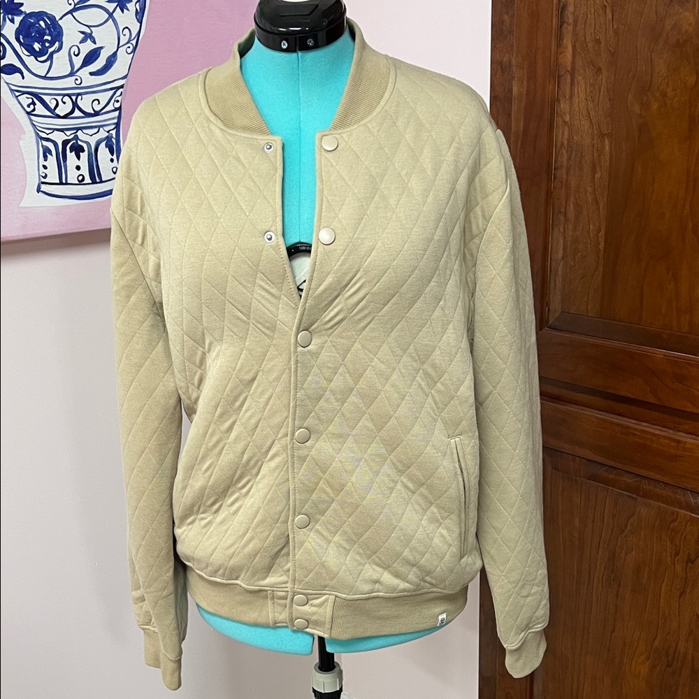 Quilted Bomber Jacket in Khaki